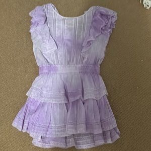 LoveShackFancy Natasha Mini Dress in Purple